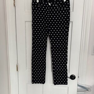 White House Black Market Black Polka Dot Skinny Pants